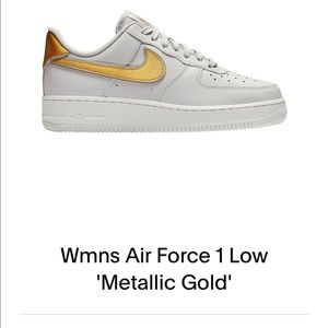 Women’s Nike AF1 Grey/Metallic Gold